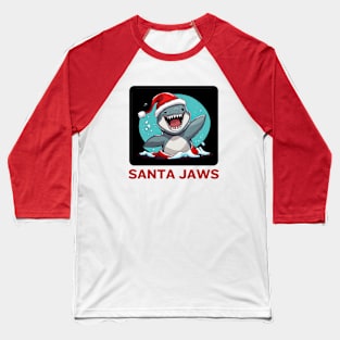 Santa Jaws | Santa Claus Pun Baseball T-Shirt